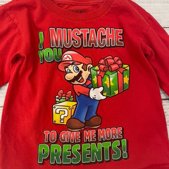 Boys Merry Mario Holiday Long Sleeve Tee - Picture 2 of 3
